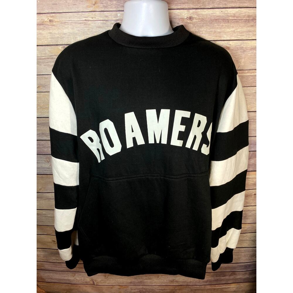 Men’s ROAMERS Black & White Striped long Sleeve Shirt xl 23x29